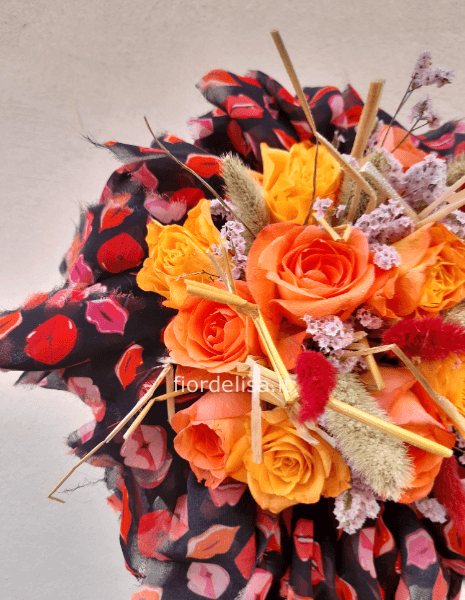 Bouquet di rose arancio
