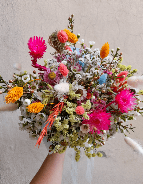Mazzo di fiori misti fresco-secco