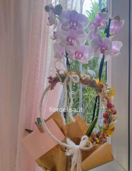 Orchidea con Ghirlanda personalizzata