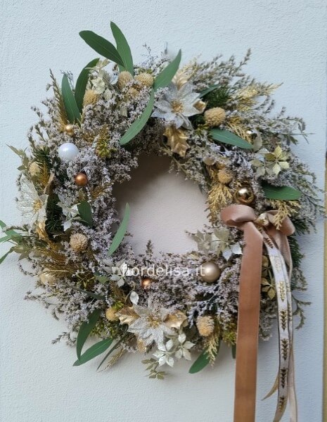 Ghirlanda Natalizia Bianco e Oro